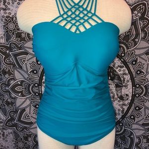 Cage front one piece swimsuit